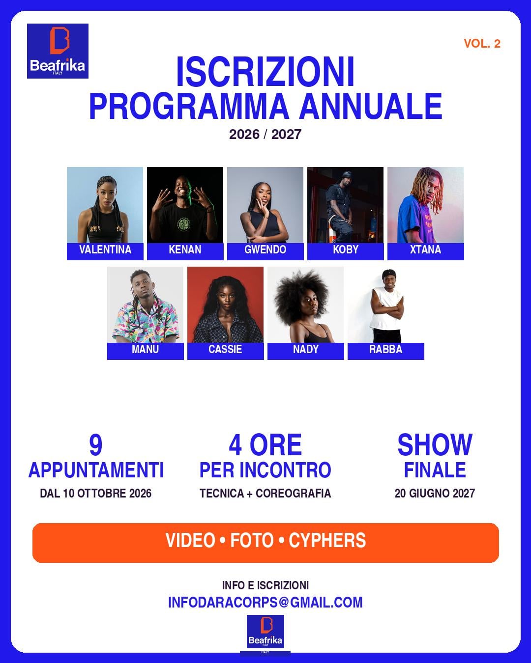 Beafrika Studio Italy teacher line-up